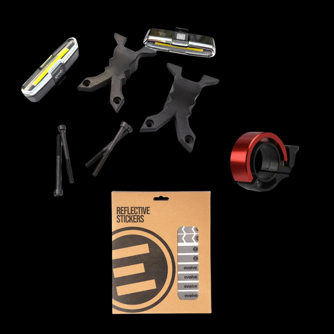 Kit d'équipements conforme à la réglementation EDPM pour skateboard électrique Evolve fusion autorisé sur route